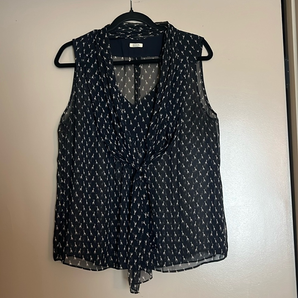 Giraffe print sheer tank